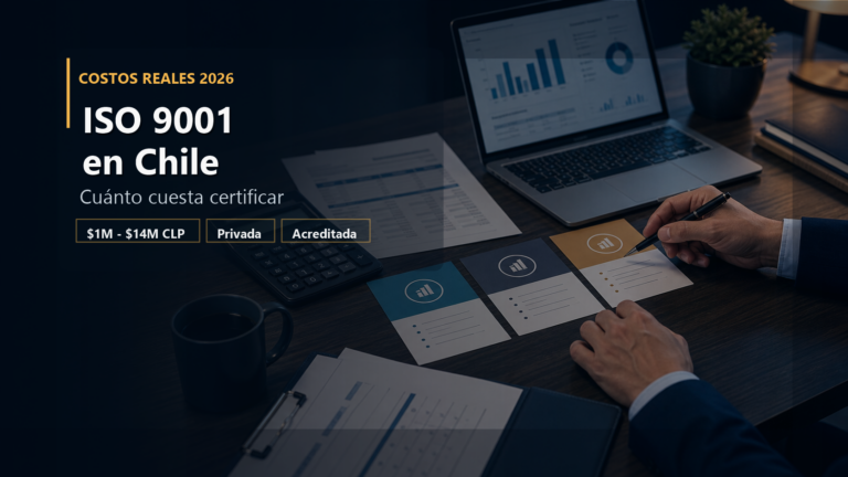 Costos de certificación ISO 9001 en Chile con presupuesto, documentos y análisis financiero.